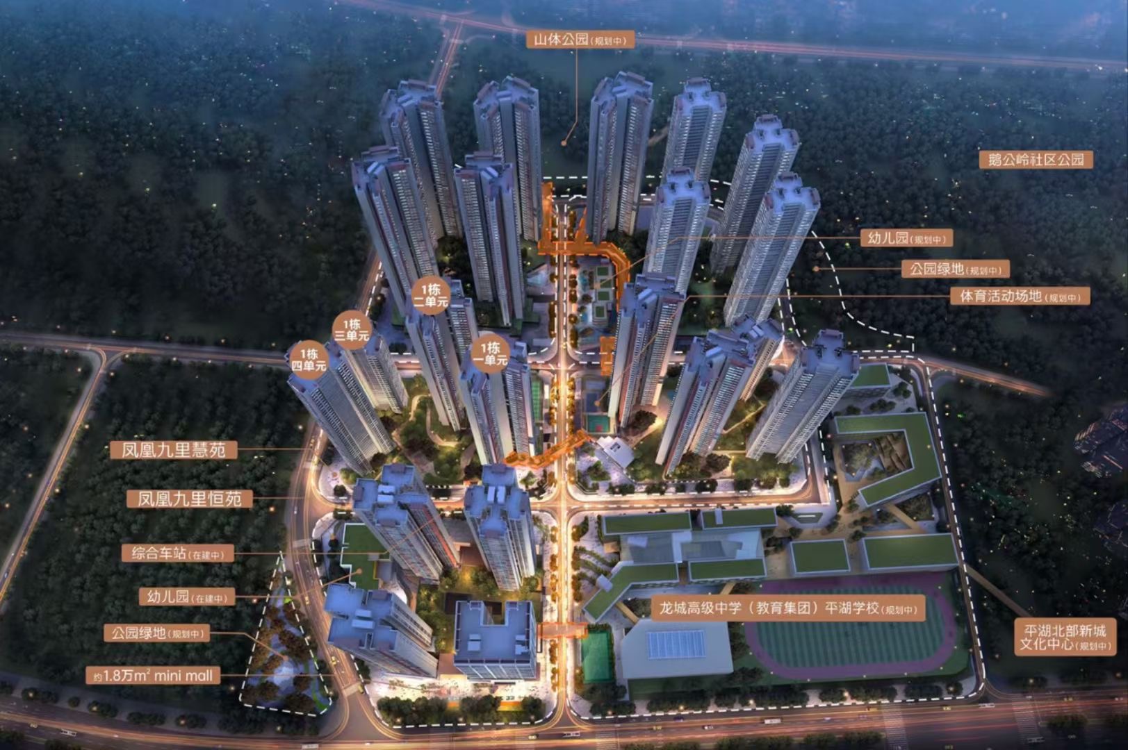 罗湖后花园【凤凰御府】平湖高端红本住宅小区均价3.3万一平送精装，十号线地铁站800米(图2)